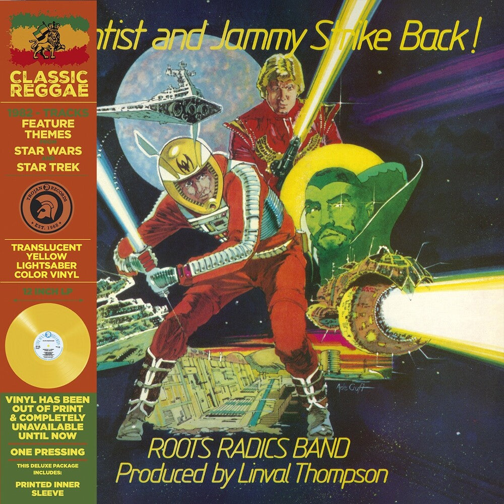 the album cover for Roots Radics Band - Scientist & Jammy Strike Back! (yellow Vinyl)