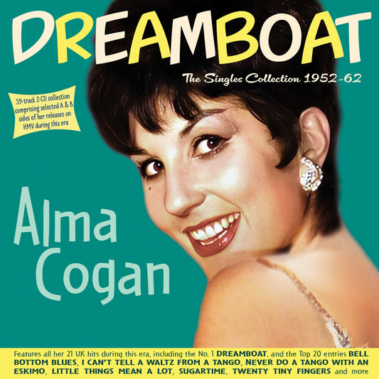 the album cover for Alma Cogan - Dreamboat: The Singles Collection 1952-62
