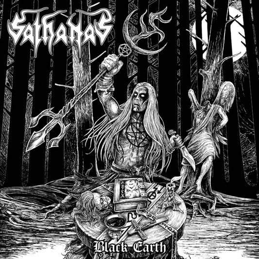 the album cover for Sathanas - Black Earth