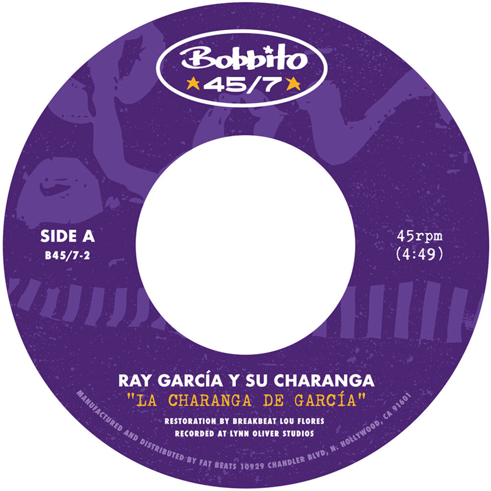 the album cover for Ray Garci­a y Su Charanga - "La Charanga de Garcia" b/w "Para Ti" [Opaque White 7” in paper sleeve]