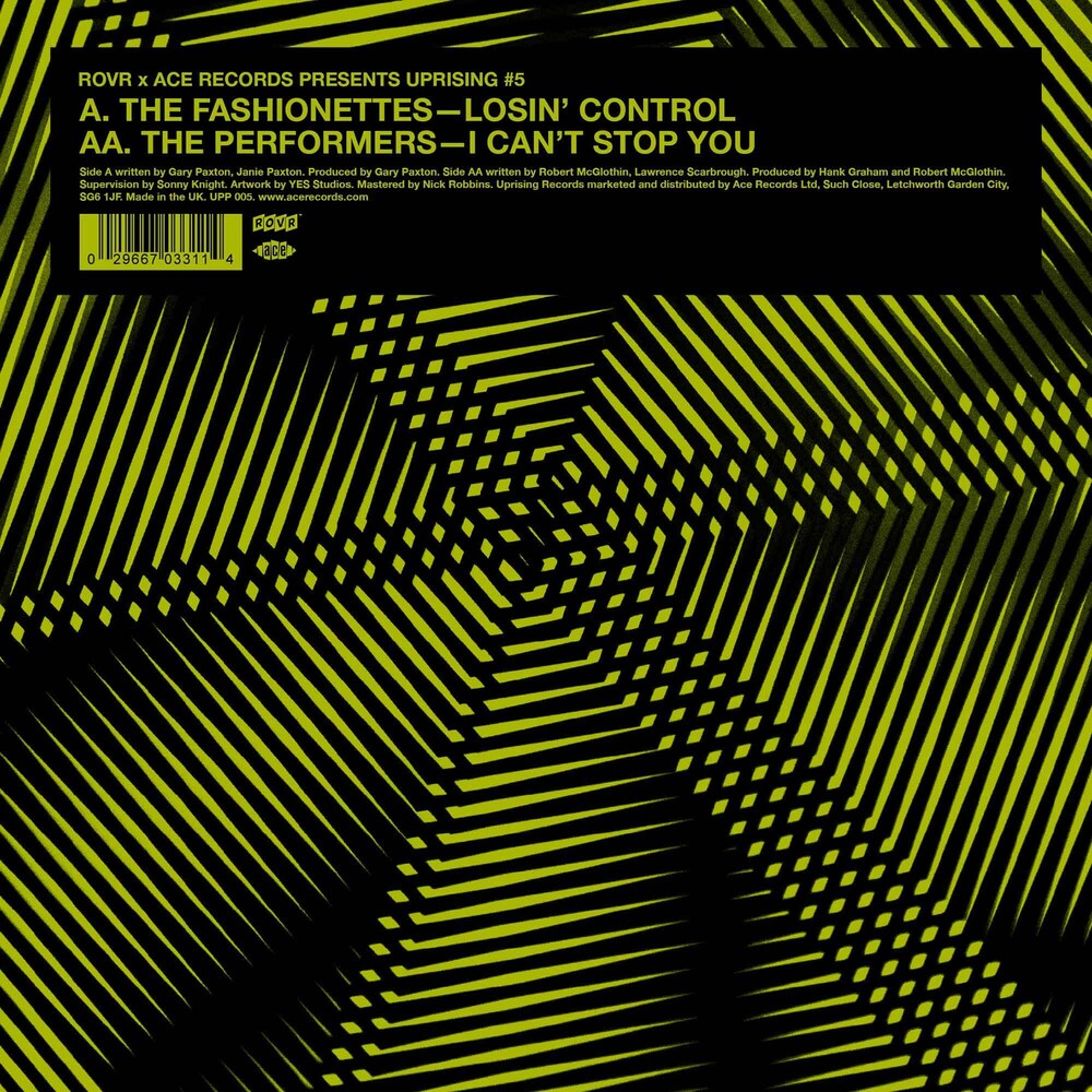 the album cover for Fashionettes / Performers - Losin Control / I Can't Stop You (Uk)