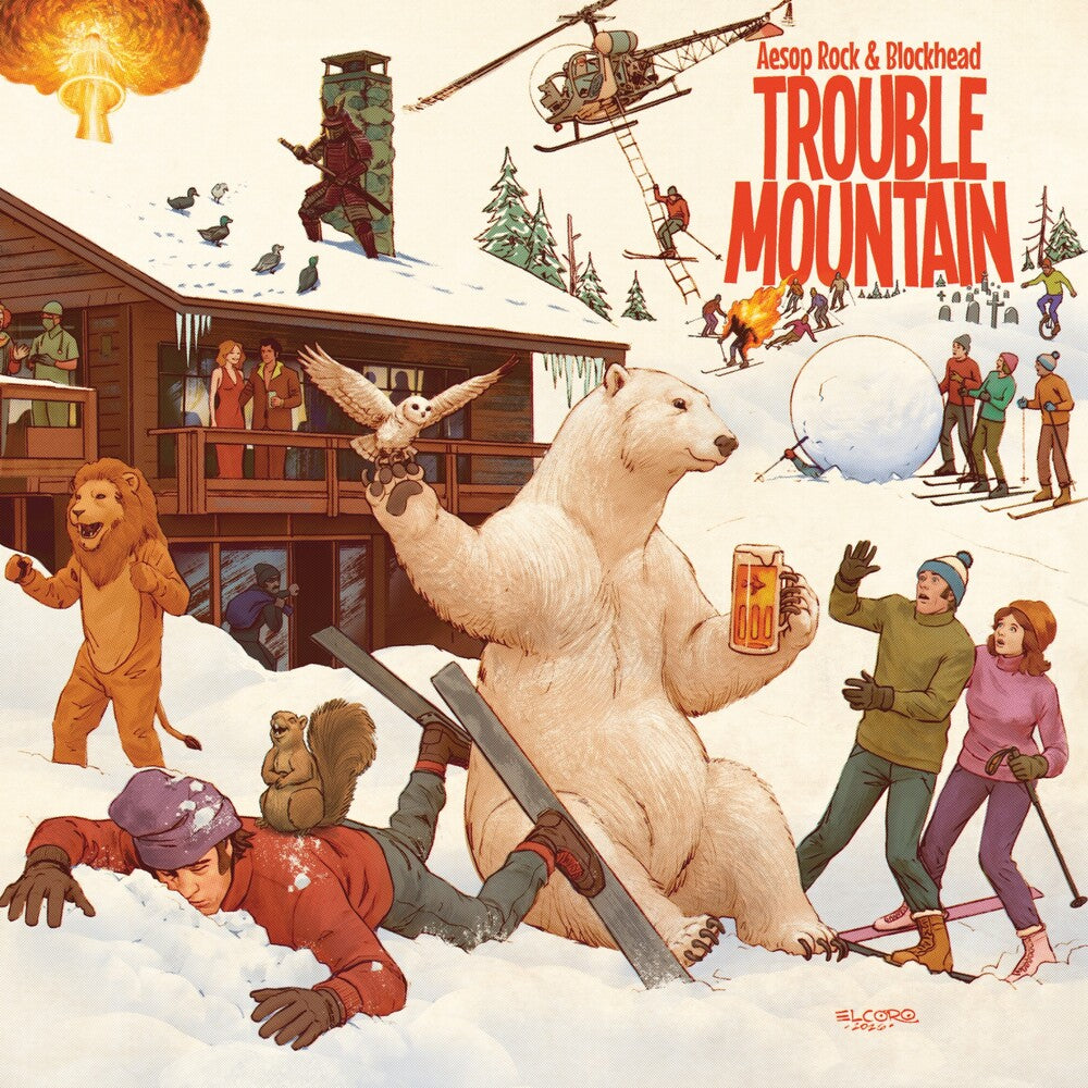 the album cover for Aesop Rock / Blockhead - Trouble Mountain
