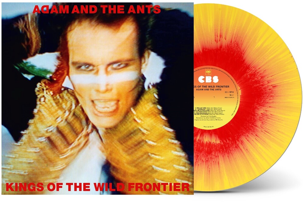the album cover for Adam & The Ants - Kings of the Wild Frontier - [D2C / Indie Exclusive Sunburst Splatter ]