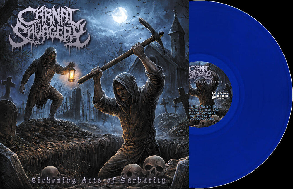 the album cover for Carnal Savagery - Sickening Acts Of Barbarity - Blue (Blue) [Colored Vinyl]