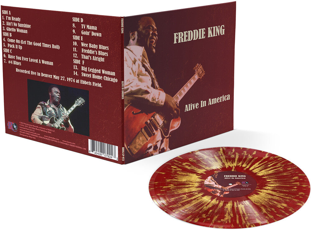 the album cover for Freddie King - Alive In America - Gold/Red [Colored Vinyl] (Gate) (Gol)