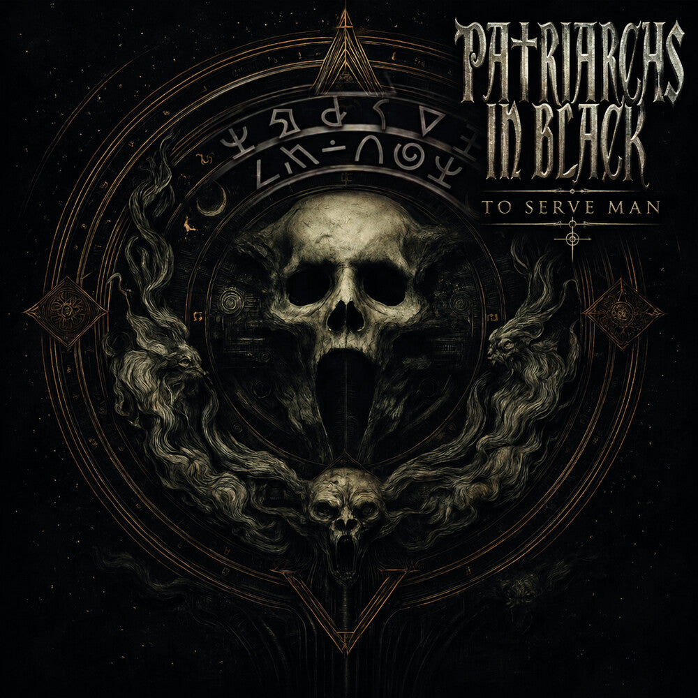 the album cover for Patriarchs in Black - To Serve Man