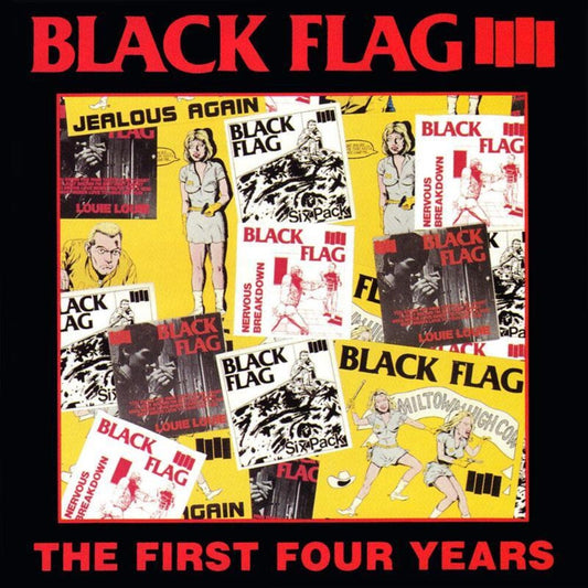 the album cover for Black Flag - First Four Years / Singles