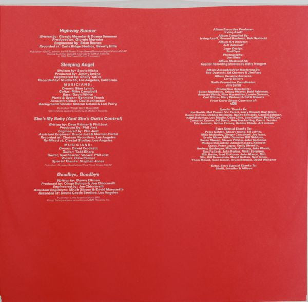 Various - Fast Times At Ridgemont High • Music From The Motion Picture