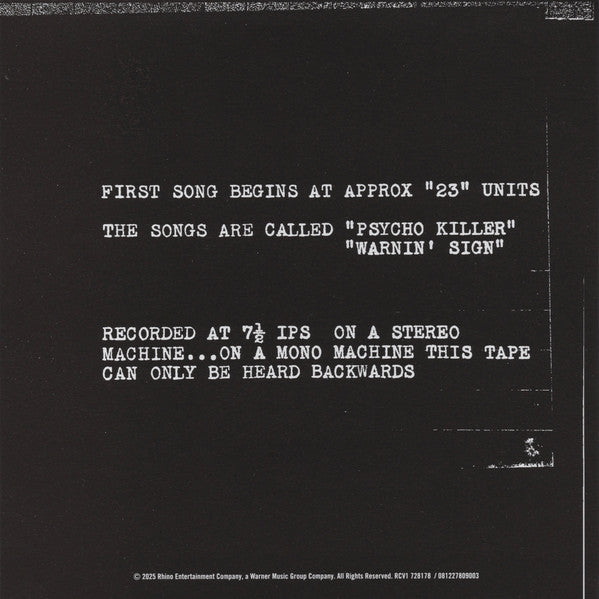 Talking Heads - Tentative Decisions: Demos & Live