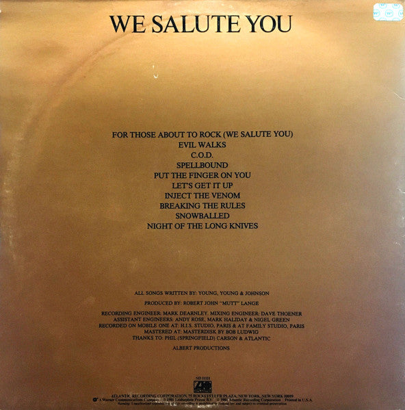 AC/DC - For Those About To Rock (We Salute You)
