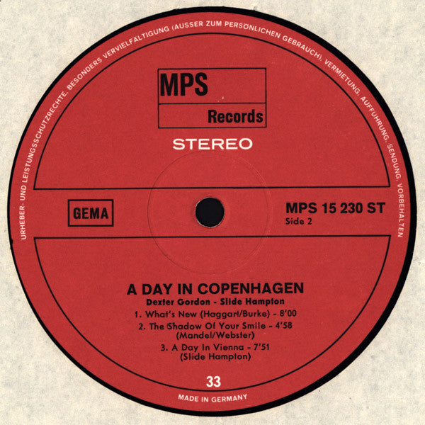 Dexter Gordon / Slide Hampton - A Day In Copenhagen