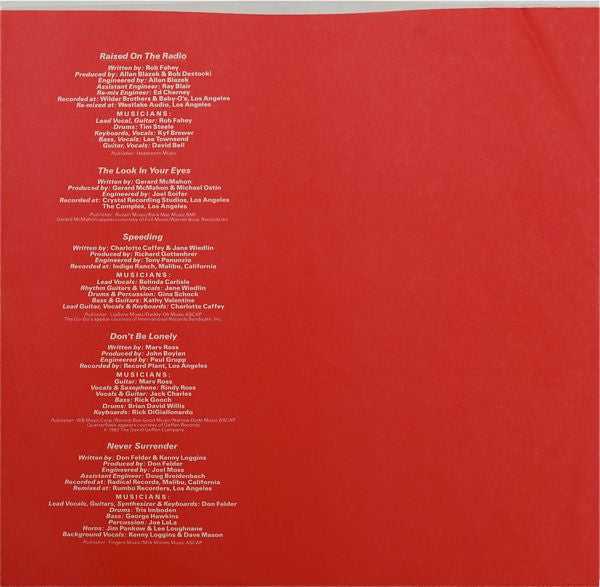 Various - Fast Times At Ridgemont High • Music From The Motion Picture