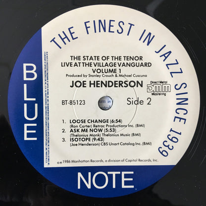 Joe Henderson - The State Of The Tenor • Live At The Village Vanguard • Volume 1
