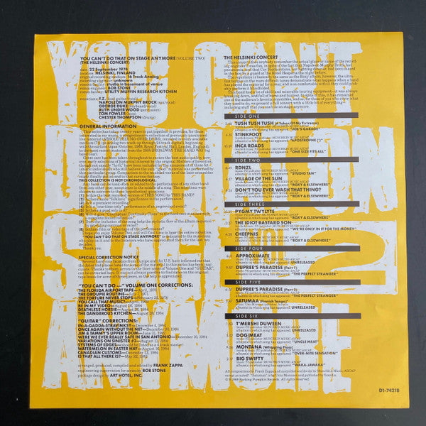 Zappa - You Can't Do That On Stage Anymore Vol. 2 (The Helsinki Concert)