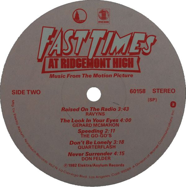 Various - Fast Times At Ridgemont High • Music From The Motion Picture