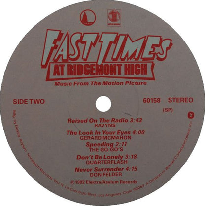 Various - Fast Times At Ridgemont High • Music From The Motion Picture