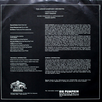 Zappa / The London Symphony Orchestra / Kent Nagano - The London Symphony Orchestra - Zappa Vol. I