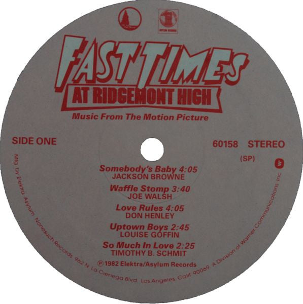 Various - Fast Times At Ridgemont High • Music From The Motion Picture