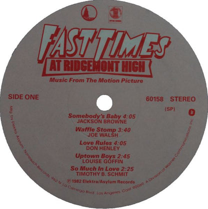 Various - Fast Times At Ridgemont High • Music From The Motion Picture