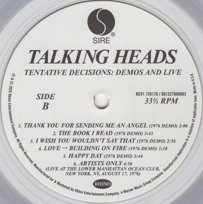 Talking Heads - Tentative Decisions: Demos & Live